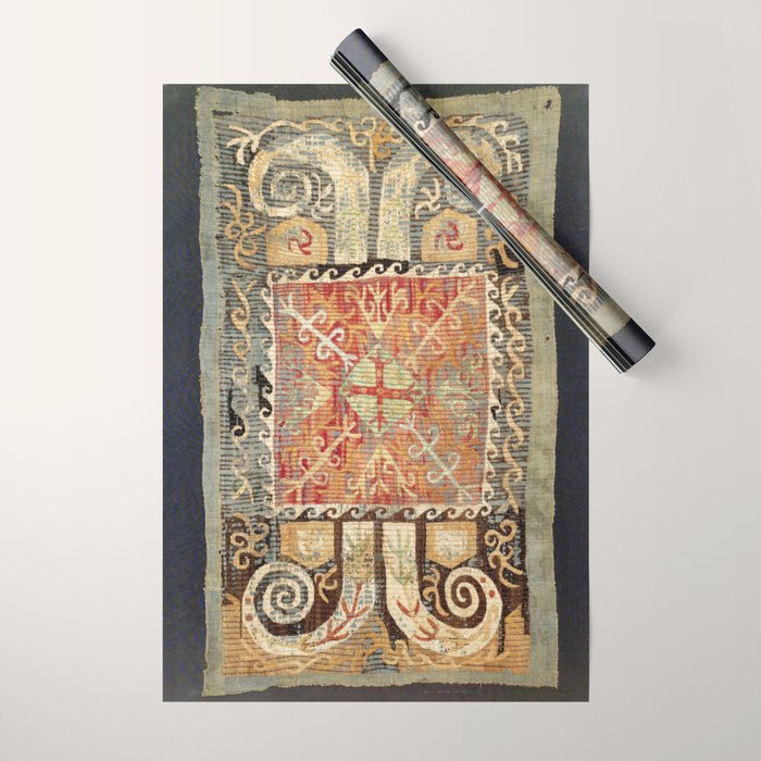 Kaitag 18th Century Caucasian Embroidery Print Wrapping Paper Gallery Image 1