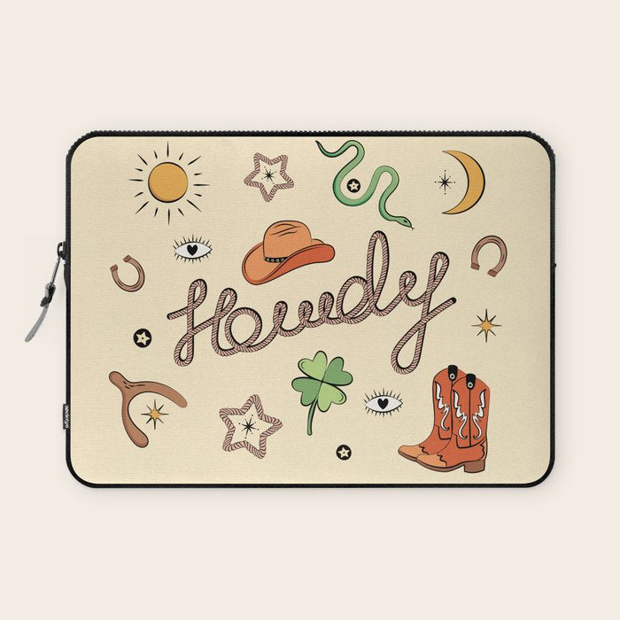 Howdy - Lucky Western Charms Laptop Sleeve Gallery Image 1