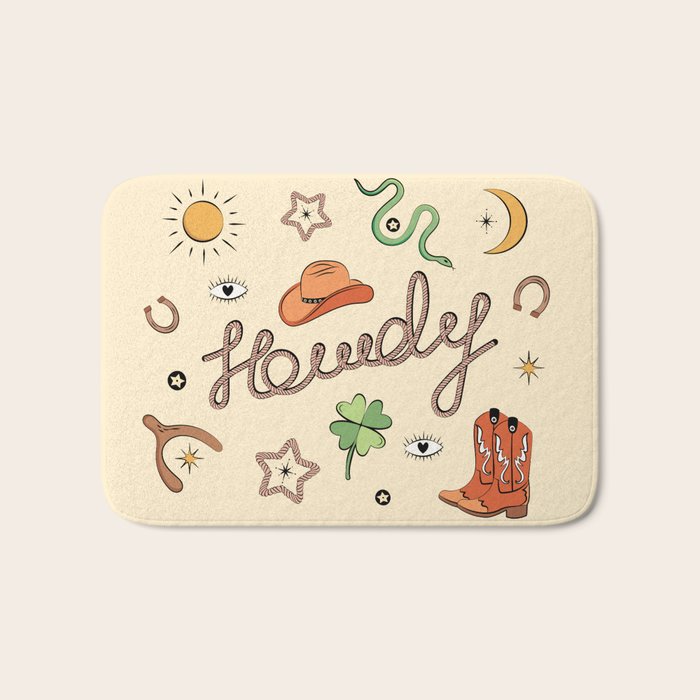 Howdy - Lucky Western Charms Bath Mat Gallery Image 1