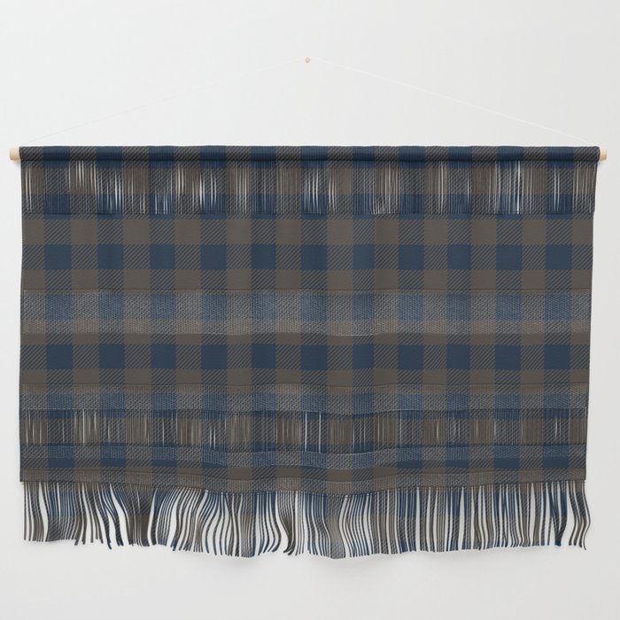 Plaid (navy blue/brown) Wall Hanging Gallery Image 1