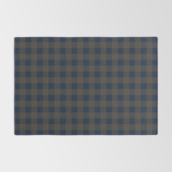 Plaid (navy blue/brown) Rug Gallery Image 2