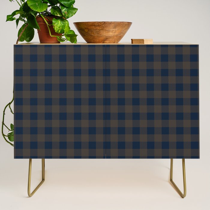 Plaid (navy blue/brown) Credenza Gallery Image 1