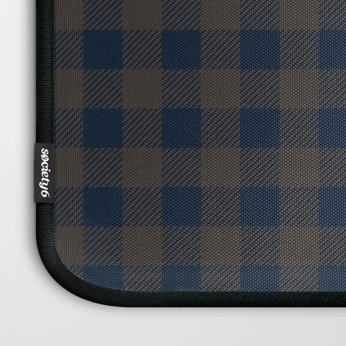 Plaid (navy blue/brown) Laptop Sleeve Gallery Image 3
