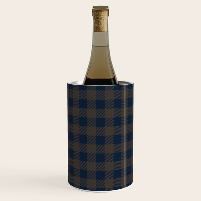 Plaid (navy blue/brown) Wine Chiller Gallery Image 1