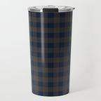 Plaid (navy blue/brown) Travel Mug Gallery Image 1