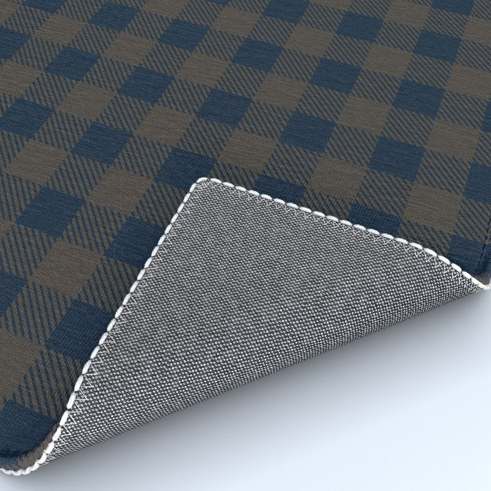 Plaid (navy blue/brown) Rug Gallery Image 4