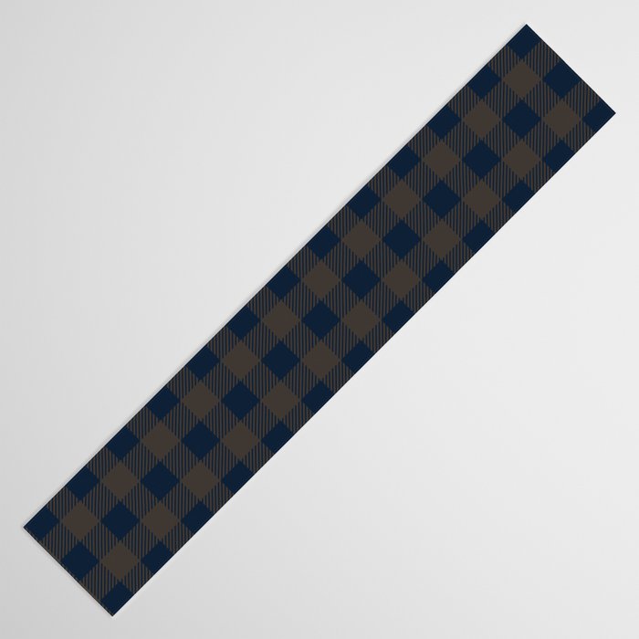 Plaid (navy blue/brown) Table Runner Gallery Image 3