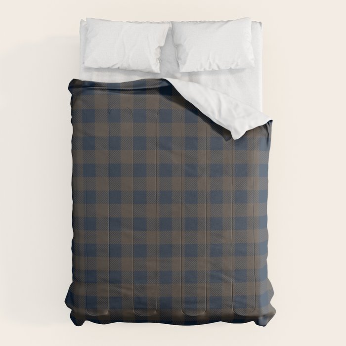 Plaid (navy blue/brown) Comforter Gallery Image 6
