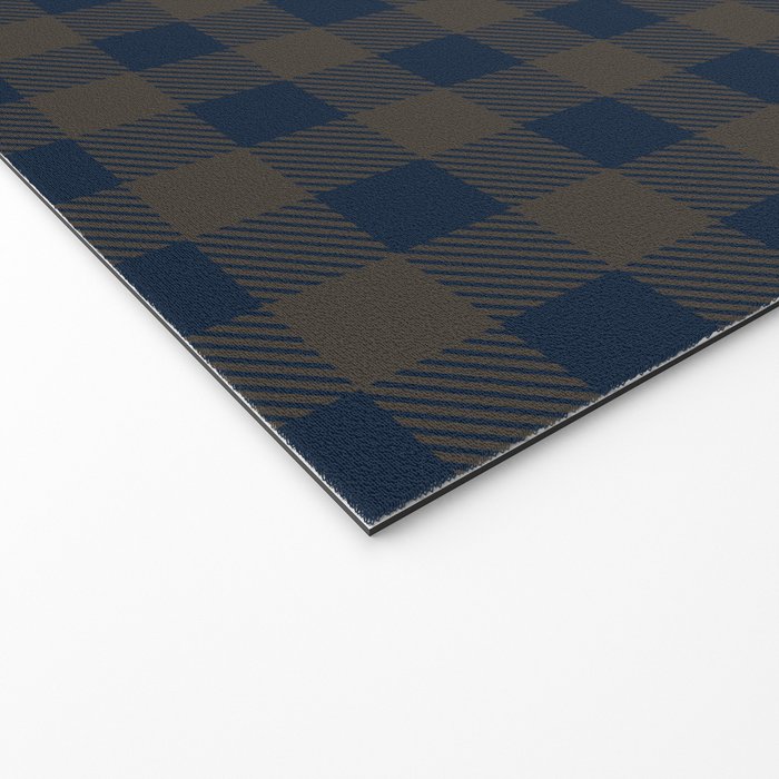 Plaid (navy blue/brown) Welcome Mat Gallery Image 2