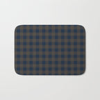 Plaid (navy blue/brown) Bath Mat Gallery Image 1