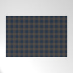 Plaid (navy blue/brown) Welcome Mat Gallery Image 1