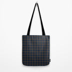 Plaid (navy blue/brown) Tote Bag Gallery Image 2
