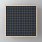 Plaid (navy blue/brown) Mini Art Print Gallery Image 1
