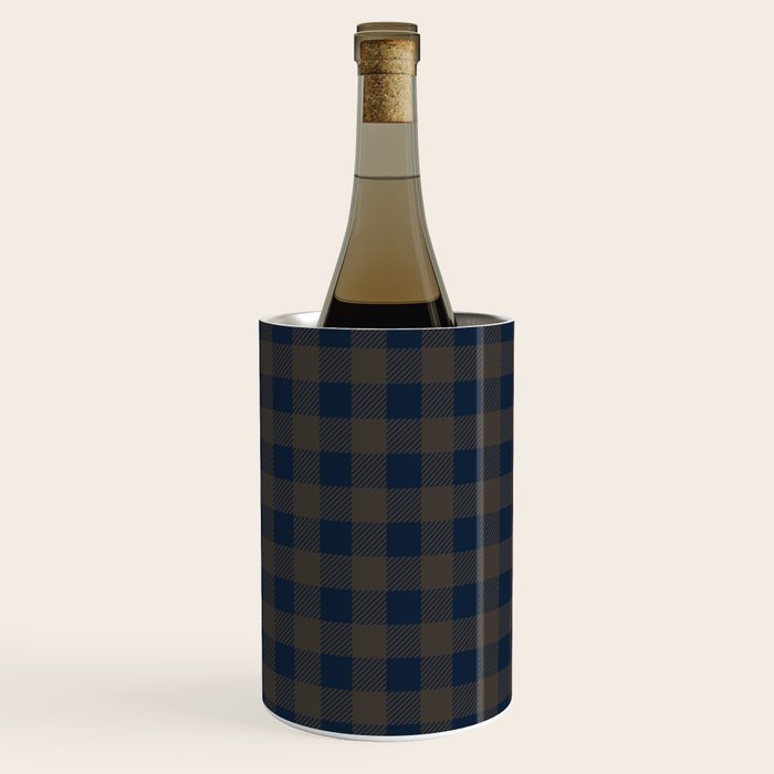 Plaid (navy blue/brown) Wine Chiller Gallery Image 2