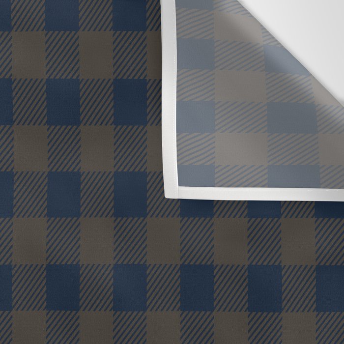 Plaid (navy blue/brown) Wall Tapestry Gallery Image 3