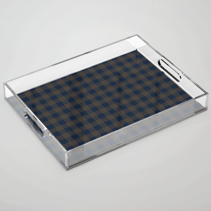 Plaid (navy blue/brown) Acrylic Tray Gallery Image 1