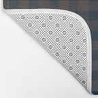 Plaid (navy blue/brown) Bath Mat Gallery Image 2