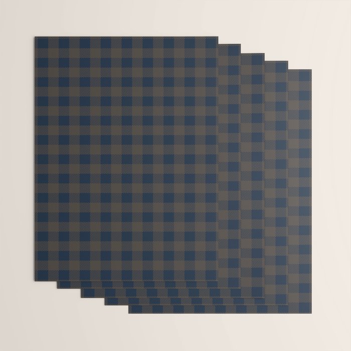 Plaid (navy blue/brown) Wrapping Paper Gallery Image 3