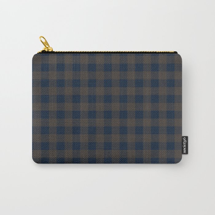 Plaid (Navy Blue/Brown) Carry All Pouch