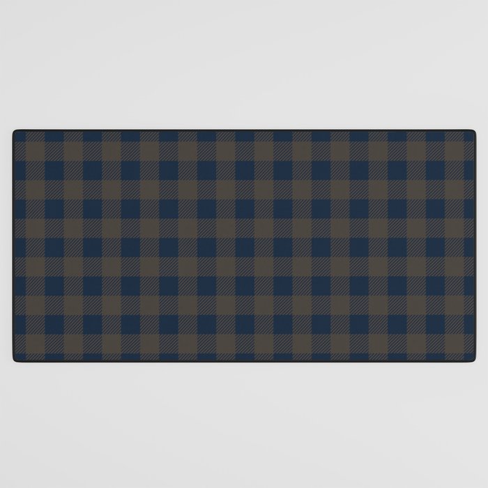 Plaid (navy blue/brown) Desk Mat Gallery Image 3
