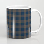 Plaid (navy blue/brown) Coffee Mug Gallery Image 1
