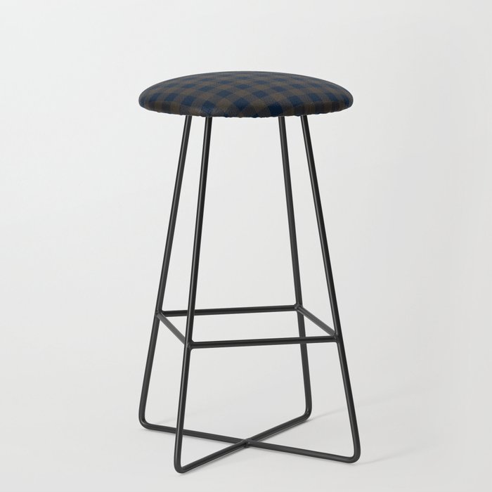 Plaid (navy blue/brown) Stool Gallery Image 1