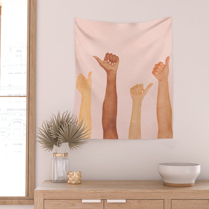 Thumbs Up Wall Tapestry Gallery Image 2