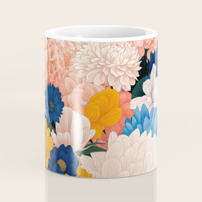 Japanese Painting Maximalist Botanical Wall Art Floral Poster Dopamine Decor Flower gift for her Coffee Mug Gallery Image 4