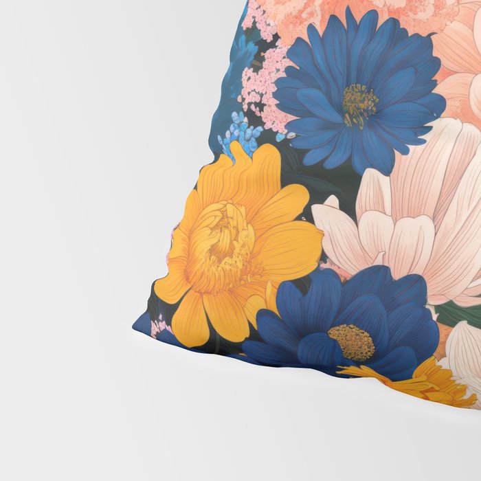 Japanese Painting Maximalist Botanical Wall Art Floral Poster Dopamine Decor Flower gift for her Pillow Sham Gallery Image 4