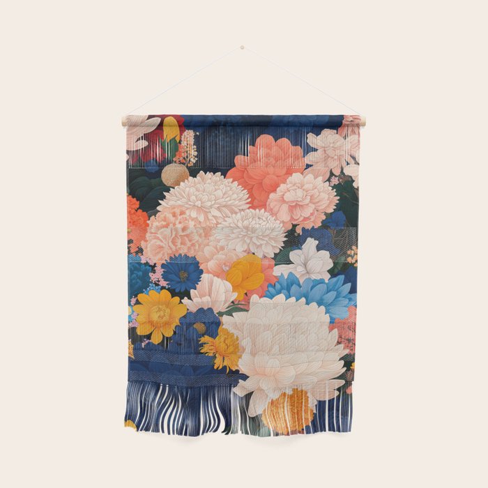 Japanese Painting Maximalist Botanical Wall Art Floral Poster Dopamine Decor Flower gift for her Wall Hanging Gallery Image 1