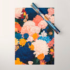 Japanese Painting Maximalist Botanical Wall Art Floral Poster Dopamine Decor Flower gift for her Wrapping Paper Gallery Image 1
