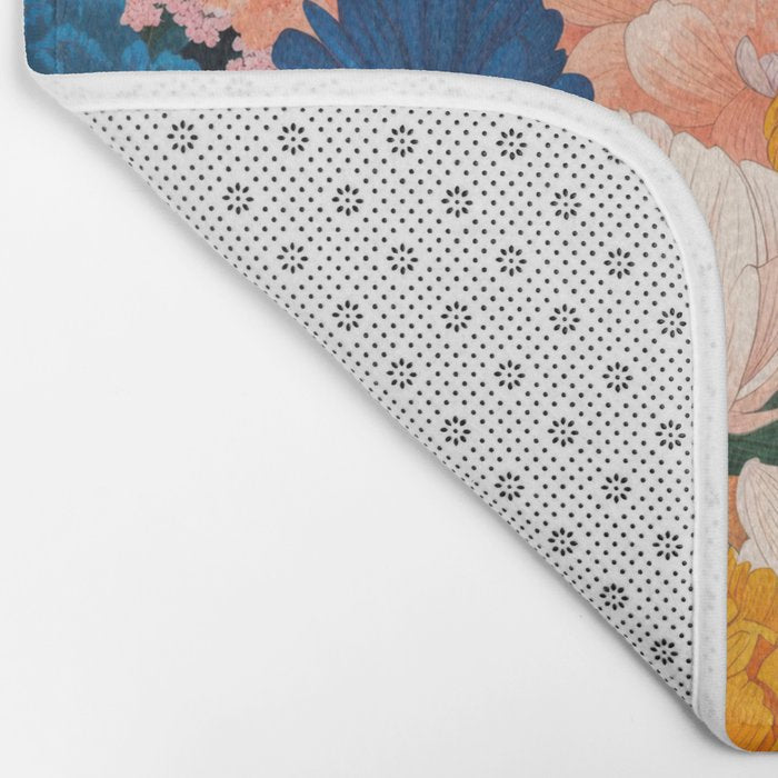 Japanese Painting Maximalist Botanical Wall Art Floral Poster Dopamine Decor Flower gift for her Bath Mat Gallery Image 2