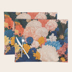 Japanese Painting Maximalist Botanical Wall Art Floral Poster Dopamine Decor Flower gift for her Placemat Gallery Image 1