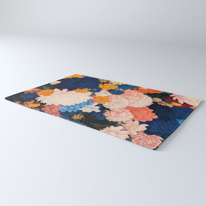 Japanese Painting Maximalist Botanical Wall Art Floral Poster Dopamine Decor Flower gift for her Rug Gallery Image 3