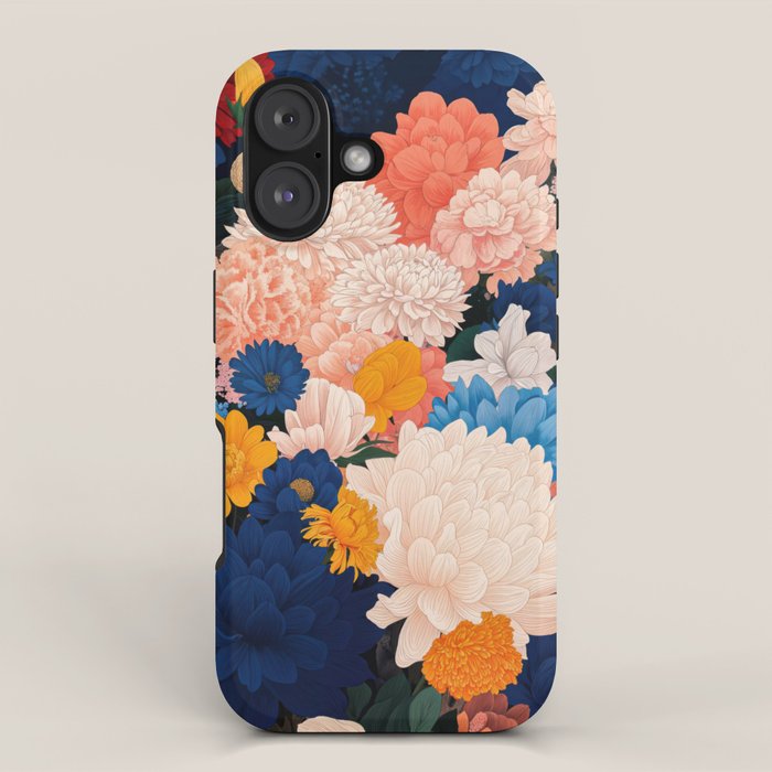 Japanese Painting Maximalist Botanical Wall Art Floral Poster Dopamine Decor Flower gift for her iPhone Case Gallery Image 1