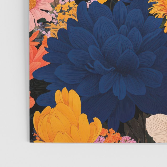 Japanese Painting Maximalist Botanical Wall Art Floral Poster Dopamine Decor Flower gift for her Poster Gallery Image 3