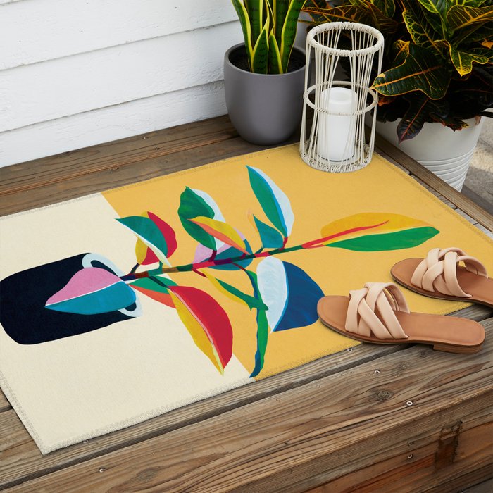 Colorful Ficus 4 Outdoor Rug Gallery Image 2