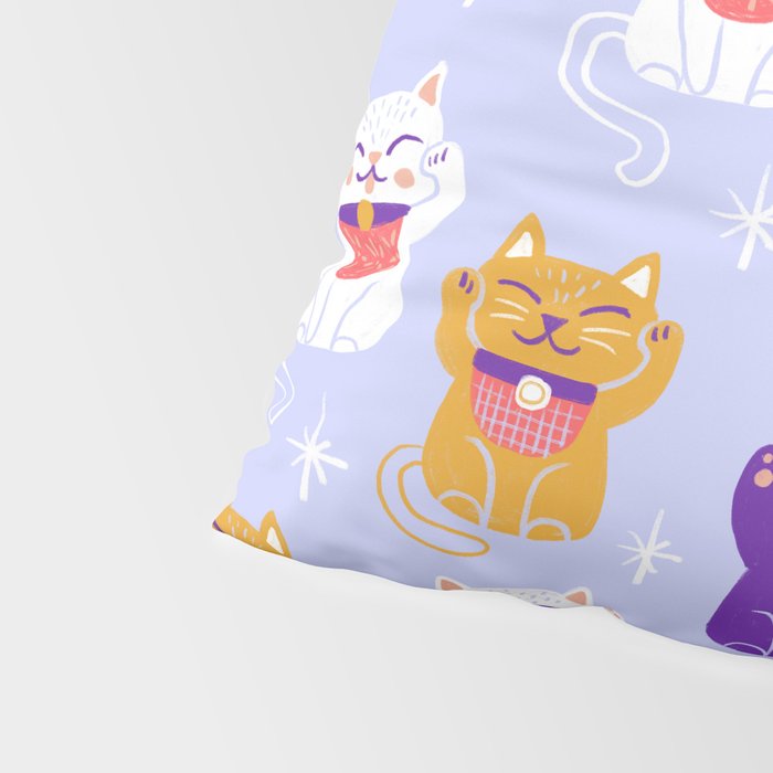 Lucky Waving Kitty Cat Maneki Neko Pillow Sham Gallery Image 4