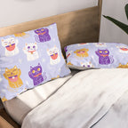 Lucky Waving Kitty Cat Maneki Neko Pillow Sham Gallery Image 2