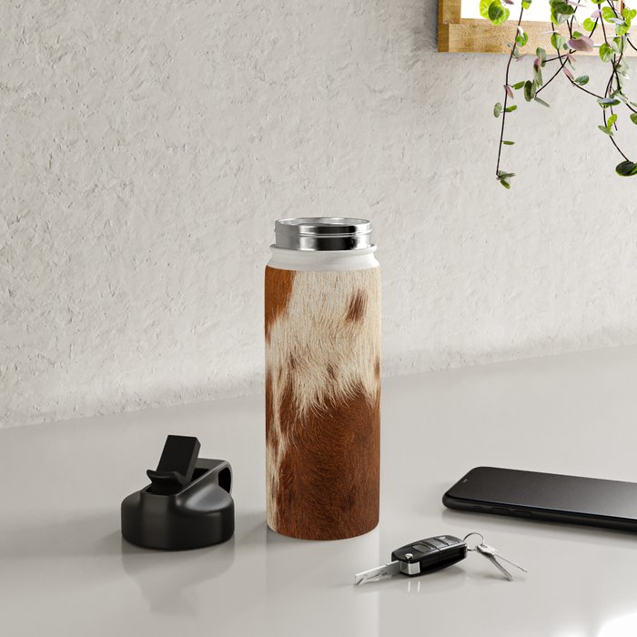 Cowhide Farmhouse Decor Water Bottle Gallery Image 4