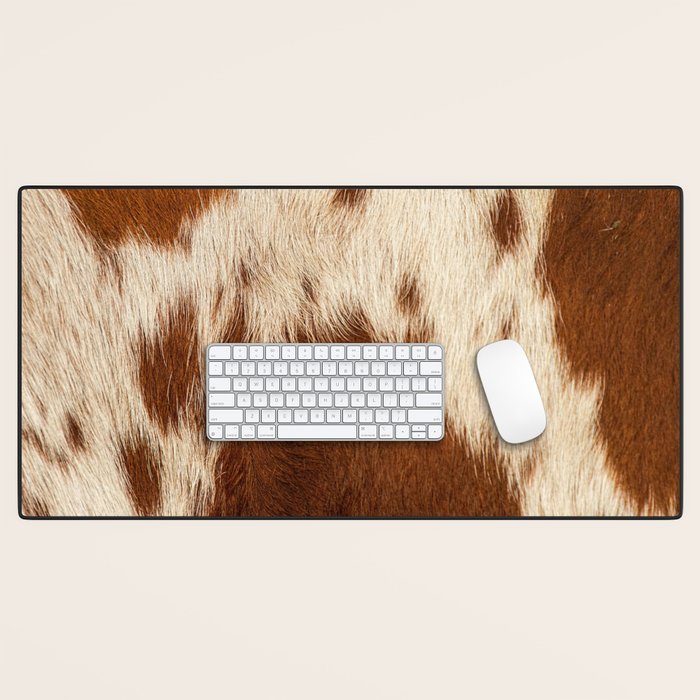Cowhide Farmhouse Decor Desk Mat Gallery Image 1
