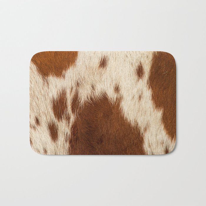 Cowhide Farmhouse Decor Bath Mat Gallery Image 1