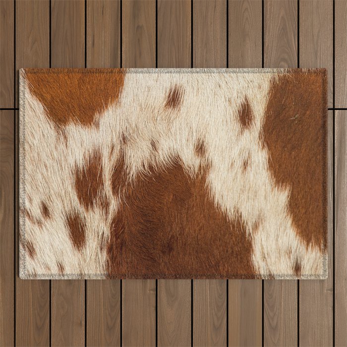 Cowhide Farmhouse Decor Outdoor Rug Gallery Image 1