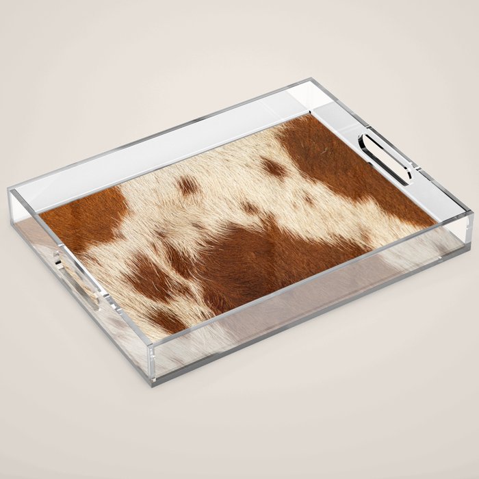 Cowhide Farmhouse Decor Acrylic Tray Gallery Image 1