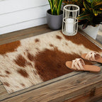 Cowhide Farmhouse Decor Outdoor Rug Gallery Image 2