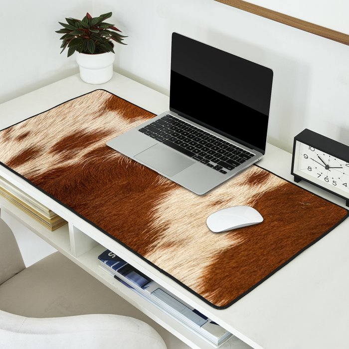 Cowhide Farmhouse Decor Desk Mat Gallery Image 2