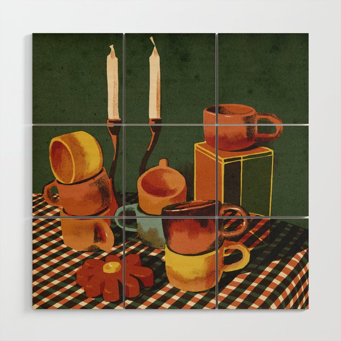 Flowercandle Wood Wall Art Gallery Image 1