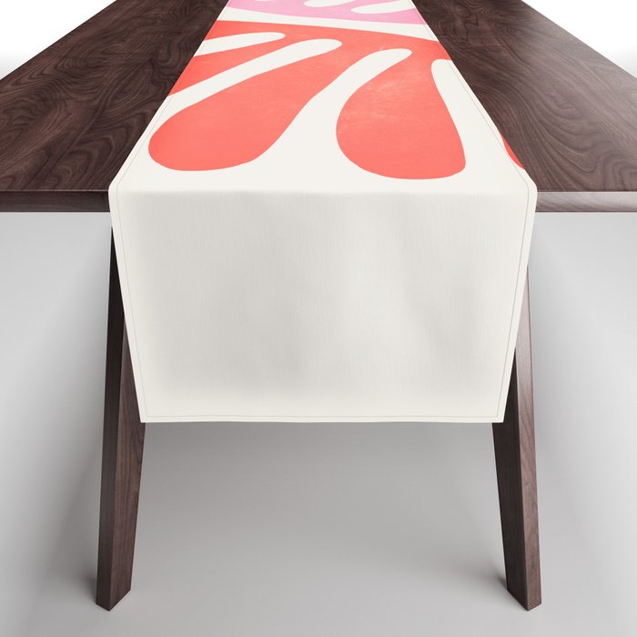Peach & Orange: Wild Leaf | Matisse Foliage Paper Cutouts 03 Table Runner Gallery Image 1