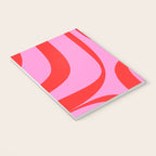 Retro Groove Abstract Pattern in Preppy Pink and Red Notebook Gallery Image 3