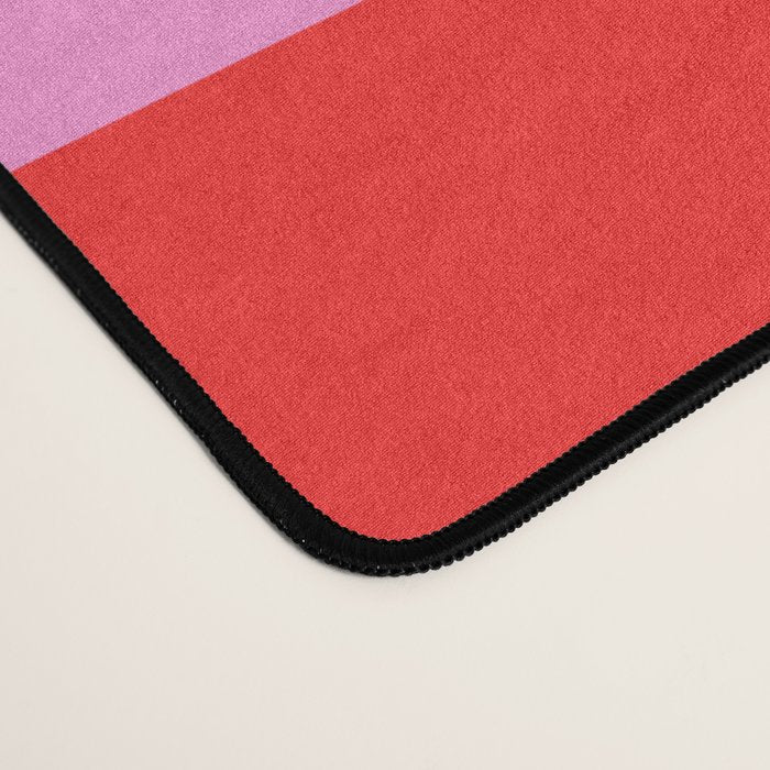 Retro Groove Abstract Pattern in Preppy Pink and Red Desk Mat Gallery Image 4